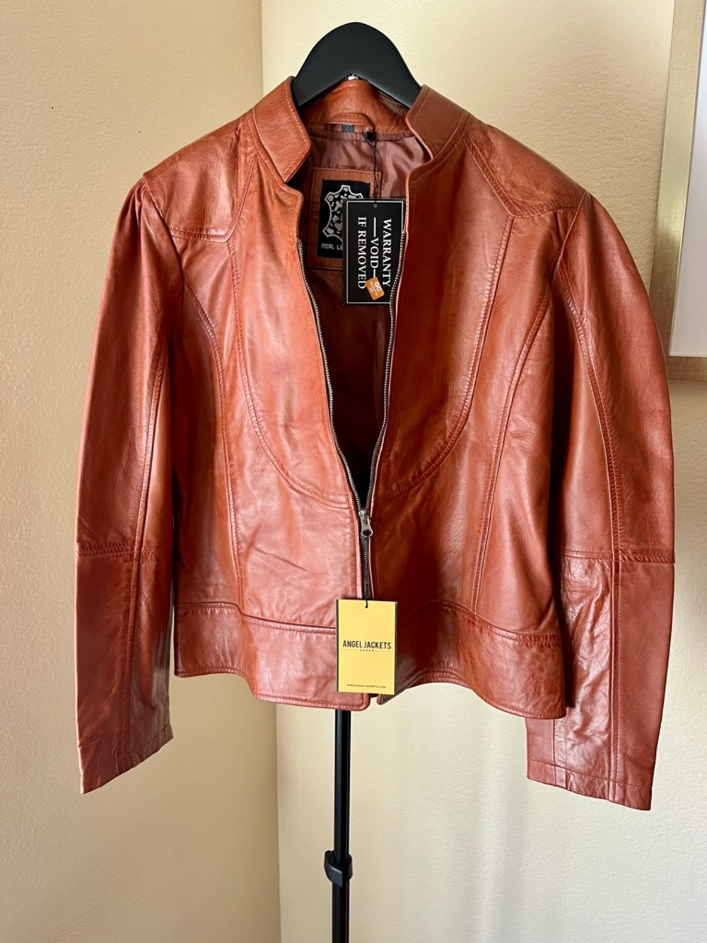 Women's Leather Jacket in Rust Brown